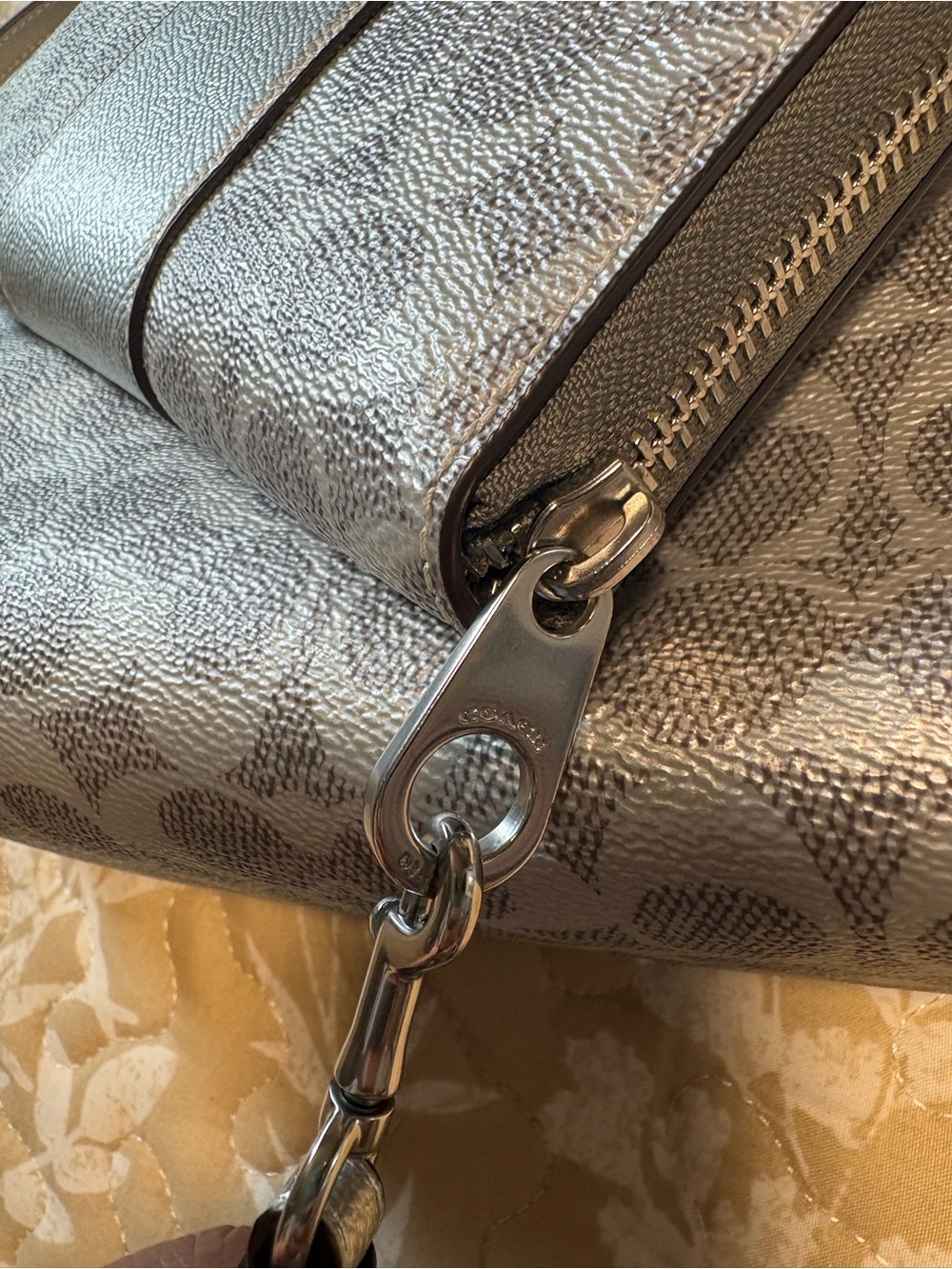 Coach Signature Canvas Tote and Wallet Set in Silver/Gray - Picture 13 of 16